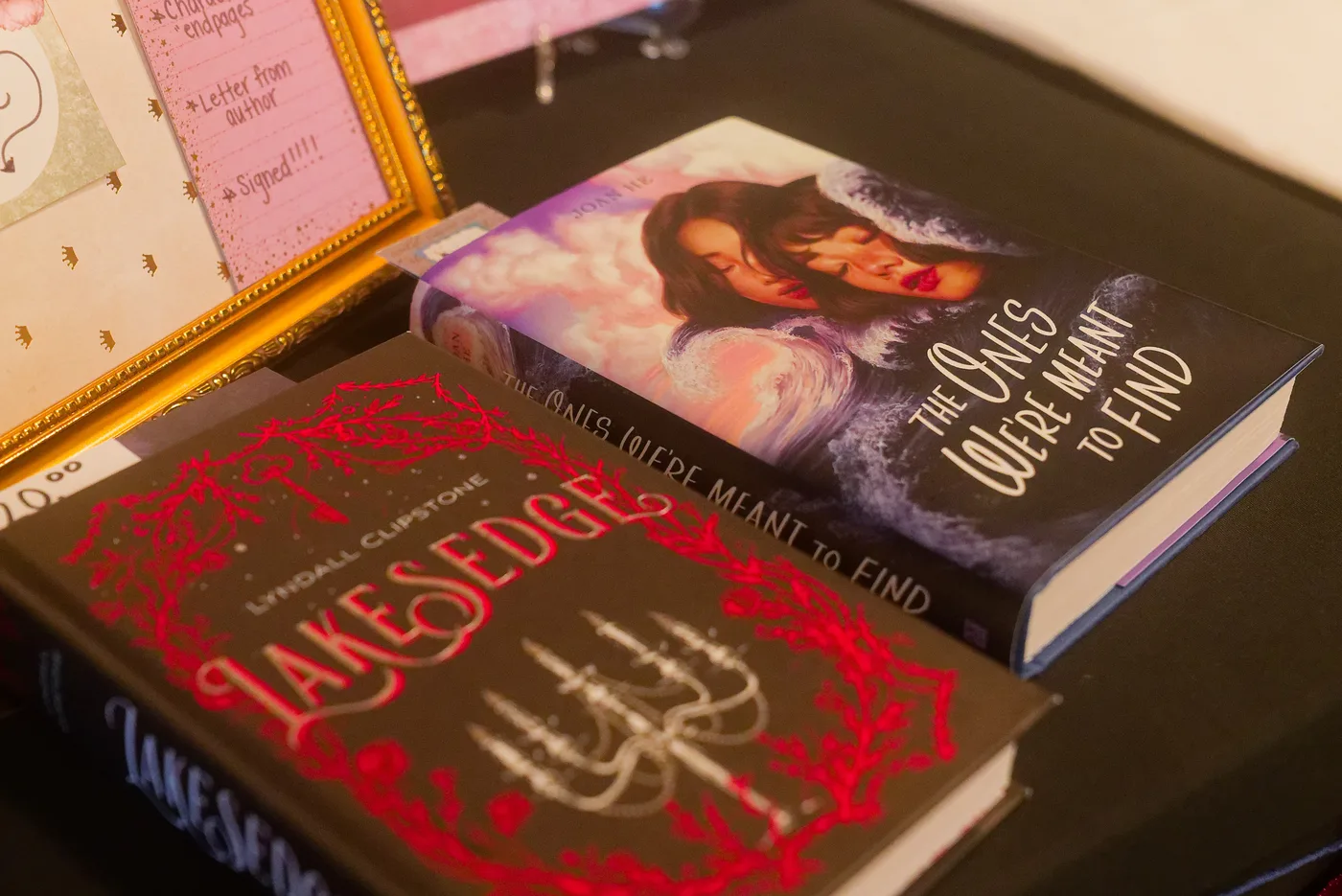 Fantasy and romance books on display