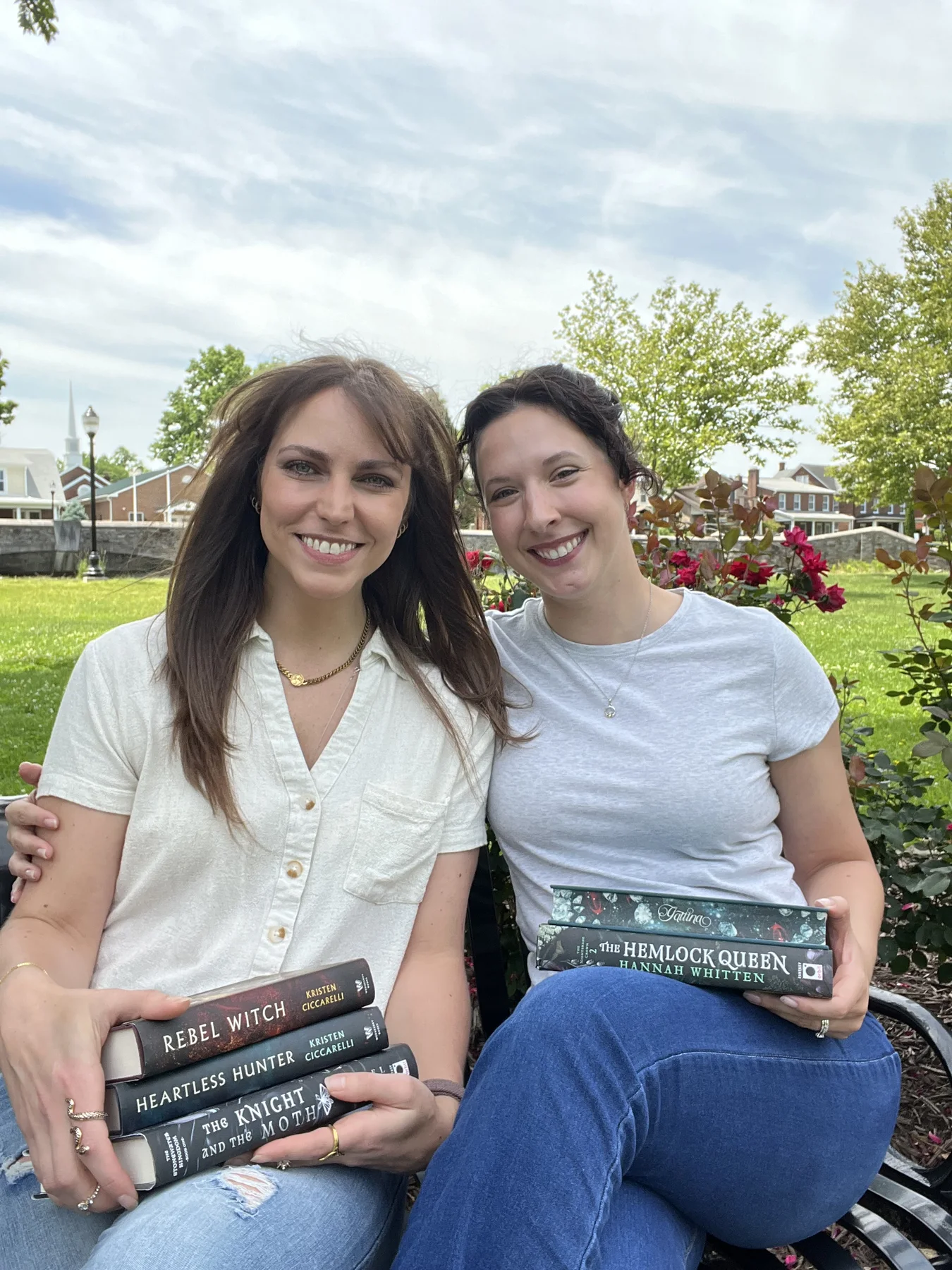 Gina and Sarah standing together outdoors